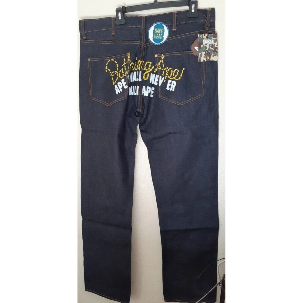 A Bathing Ape Jeans New unworn champion🔥Yellow Size 38 👀 Bape Indigo Denim OBO